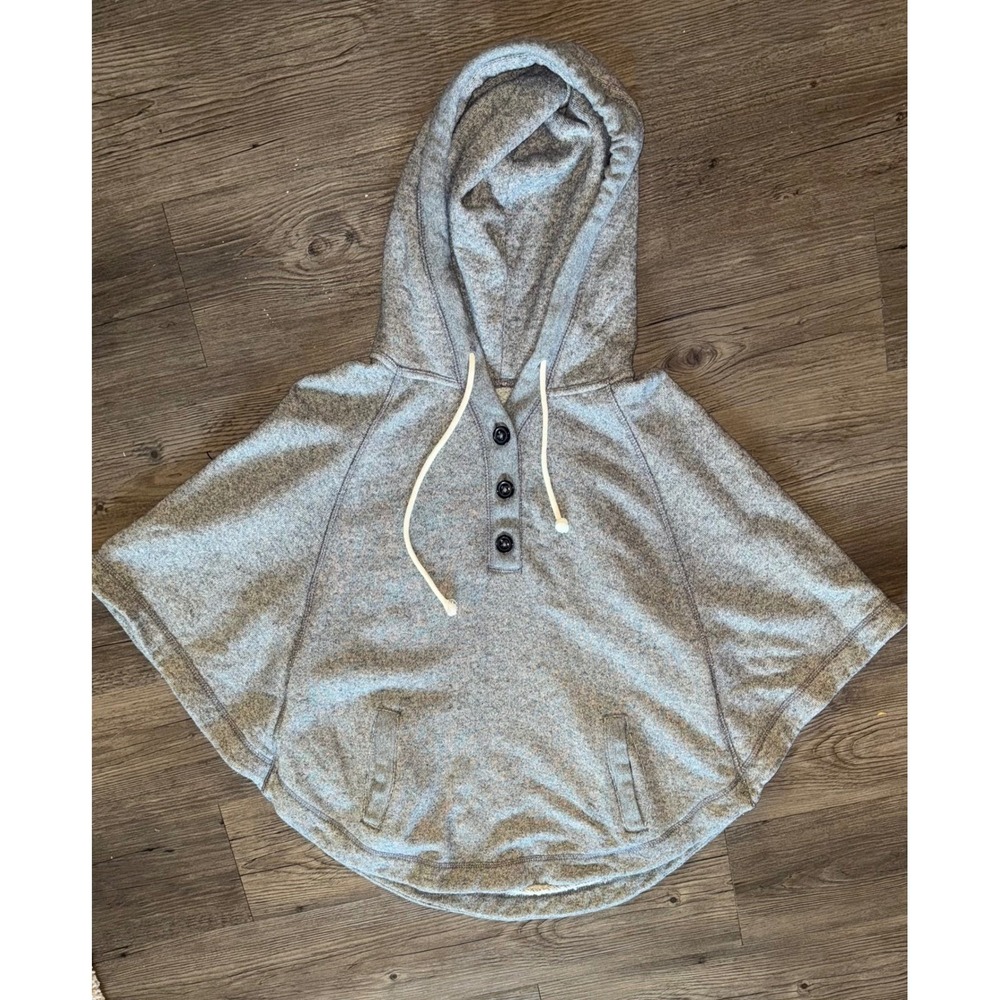 American Eagle Outfitters Heather Gray Hooded Poncho